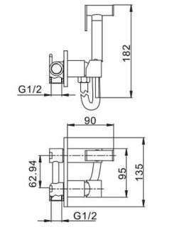 Гигиенический душ со смесителем Haiba HB5515 хром